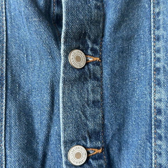 Zara Trafaluc Denim Overall Dress Buttondown Size Small/26 Knee length - Picture 9 of 9